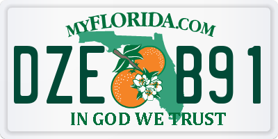 FL license plate DZEB91