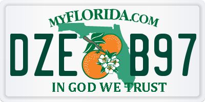 FL license plate DZEB97
