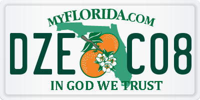 FL license plate DZEC08