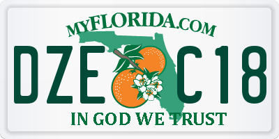 FL license plate DZEC18