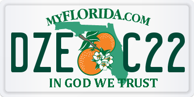 FL license plate DZEC22