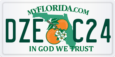 FL license plate DZEC24