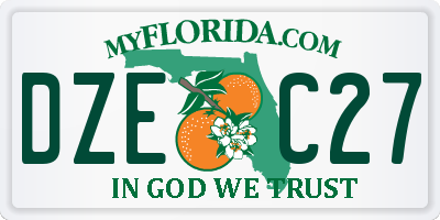 FL license plate DZEC27