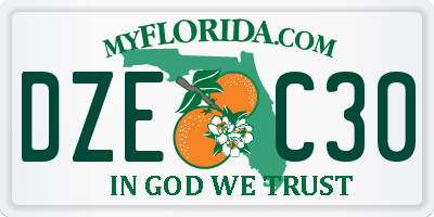 FL license plate DZEC30