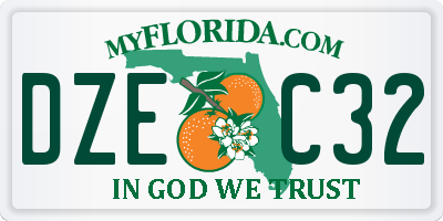 FL license plate DZEC32