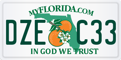 FL license plate DZEC33