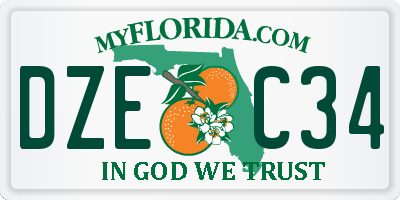 FL license plate DZEC34