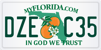 FL license plate DZEC35