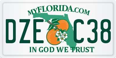 FL license plate DZEC38