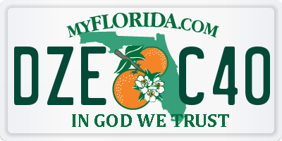 FL license plate DZEC40
