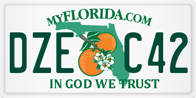 FL license plate DZEC42