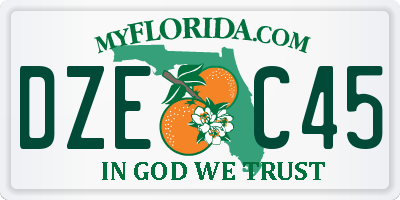FL license plate DZEC45