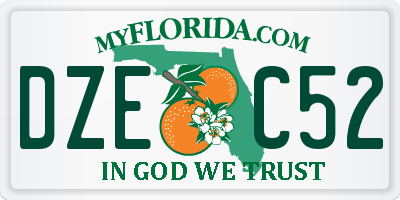 FL license plate DZEC52