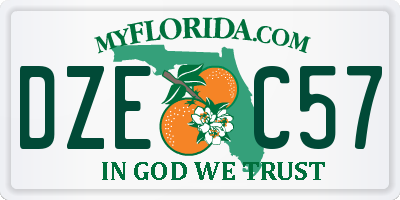 FL license plate DZEC57