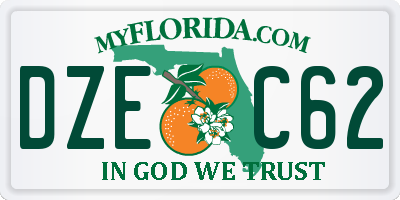 FL license plate DZEC62