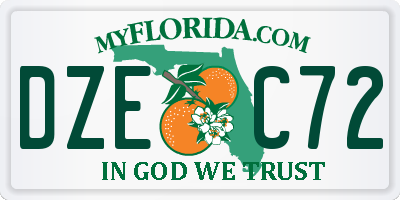 FL license plate DZEC72