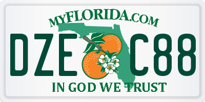FL license plate DZEC88