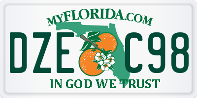 FL license plate DZEC98