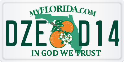 FL license plate DZED14