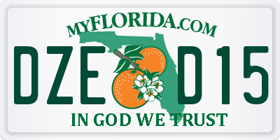 FL license plate DZED15