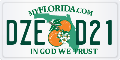 FL license plate DZED21
