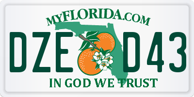 FL license plate DZED43