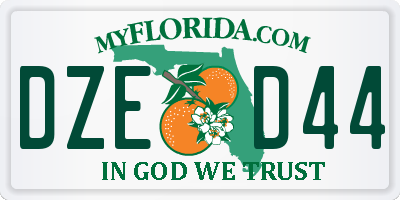 FL license plate DZED44