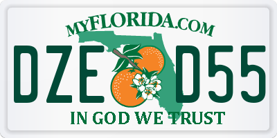 FL license plate DZED55