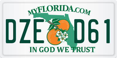 FL license plate DZED61