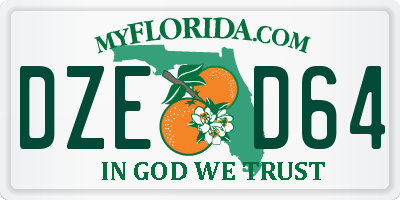 FL license plate DZED64