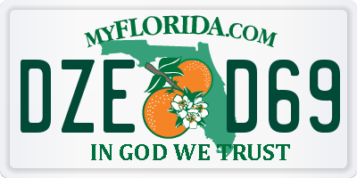 FL license plate DZED69