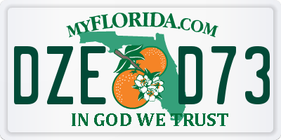 FL license plate DZED73