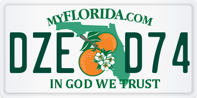 FL license plate DZED74