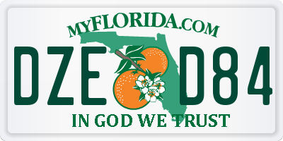FL license plate DZED84