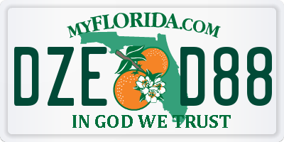 FL license plate DZED88
