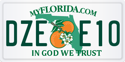 FL license plate DZEE10