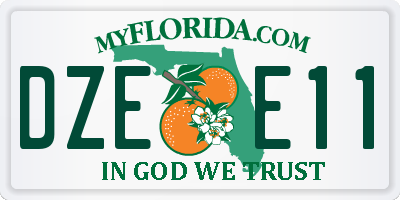 FL license plate DZEE11