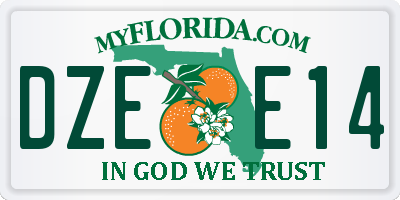 FL license plate DZEE14