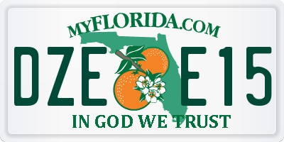 FL license plate DZEE15