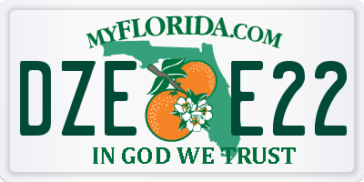 FL license plate DZEE22
