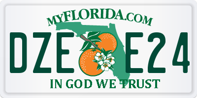 FL license plate DZEE24