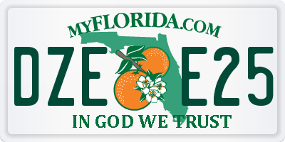 FL license plate DZEE25
