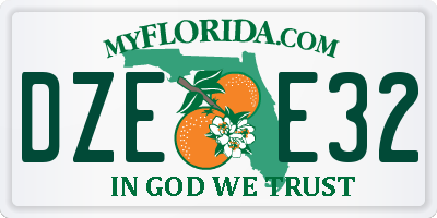 FL license plate DZEE32