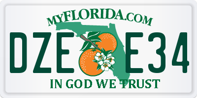 FL license plate DZEE34