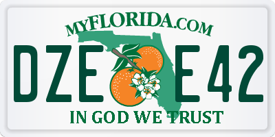 FL license plate DZEE42