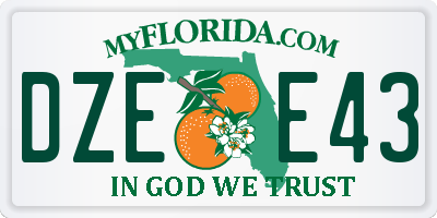 FL license plate DZEE43