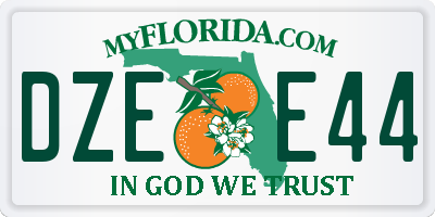 FL license plate DZEE44