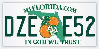 FL license plate DZEE52