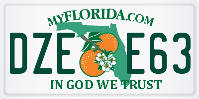 FL license plate DZEE63