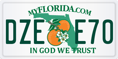 FL license plate DZEE70